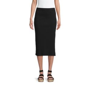 Time and True Knit Ribbed Skirt